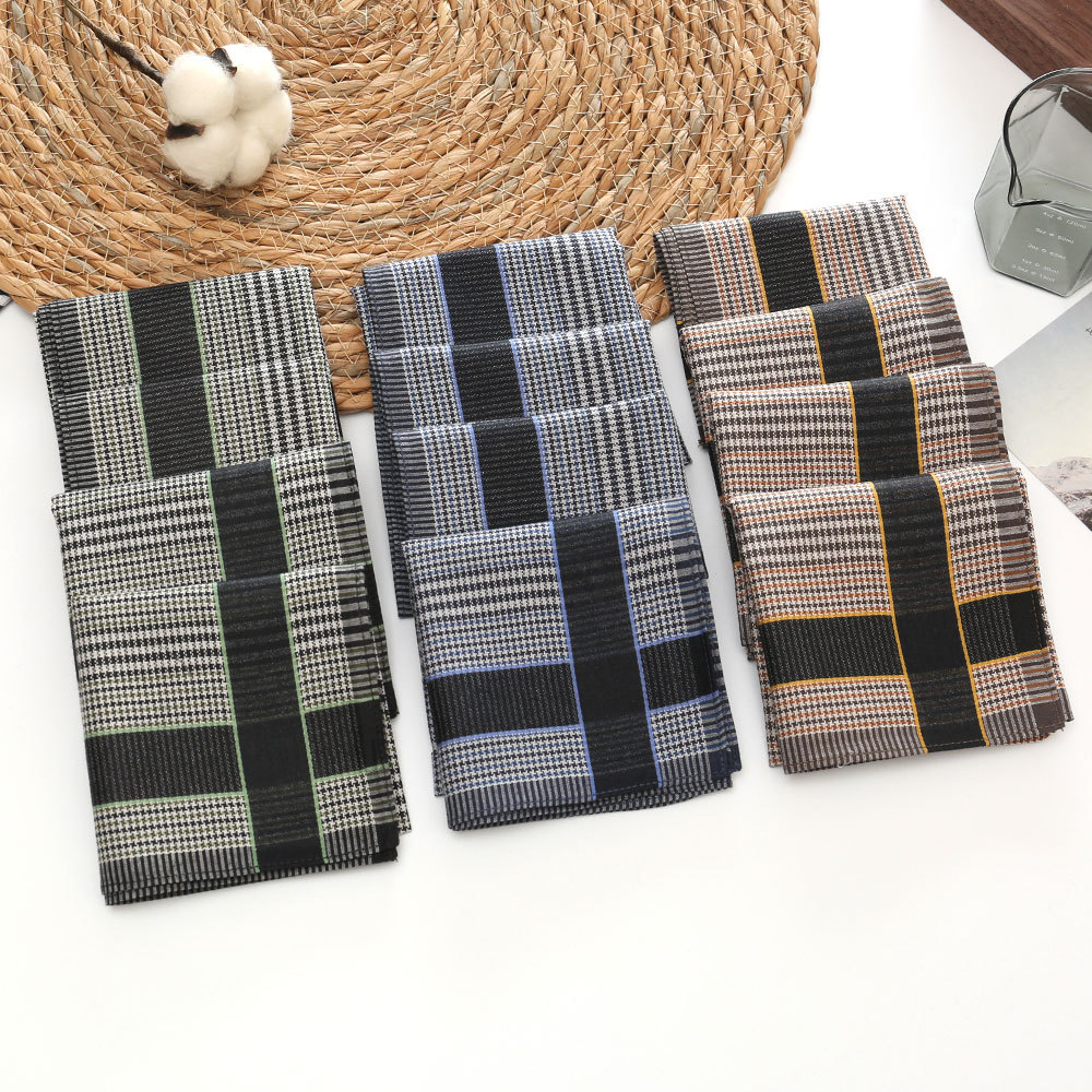 Handkerchief Cotton Men - 3/6/12 Stück Herren-Taschentuch aus reiner Baumwolle,