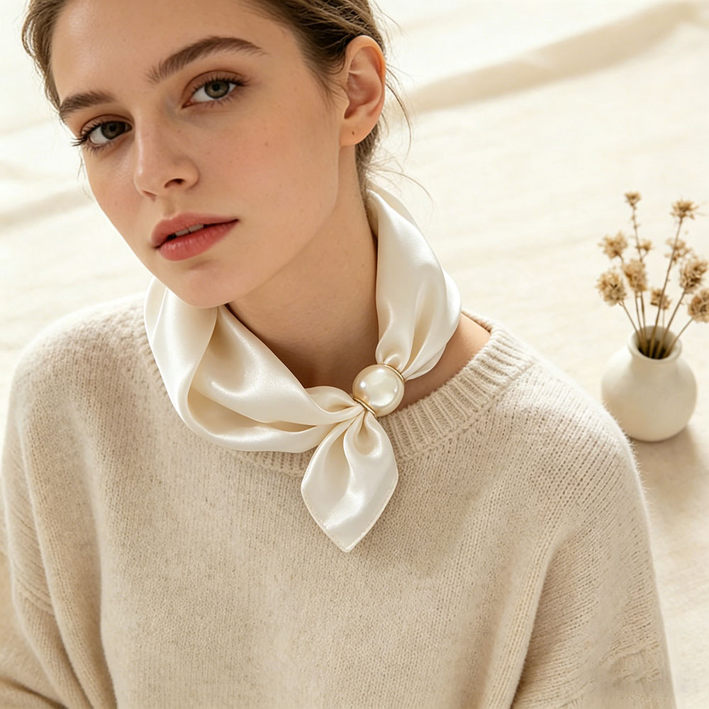 Silk Neck Scarf - Schal-Kette aus Seide mit magnetischem Anhänger,