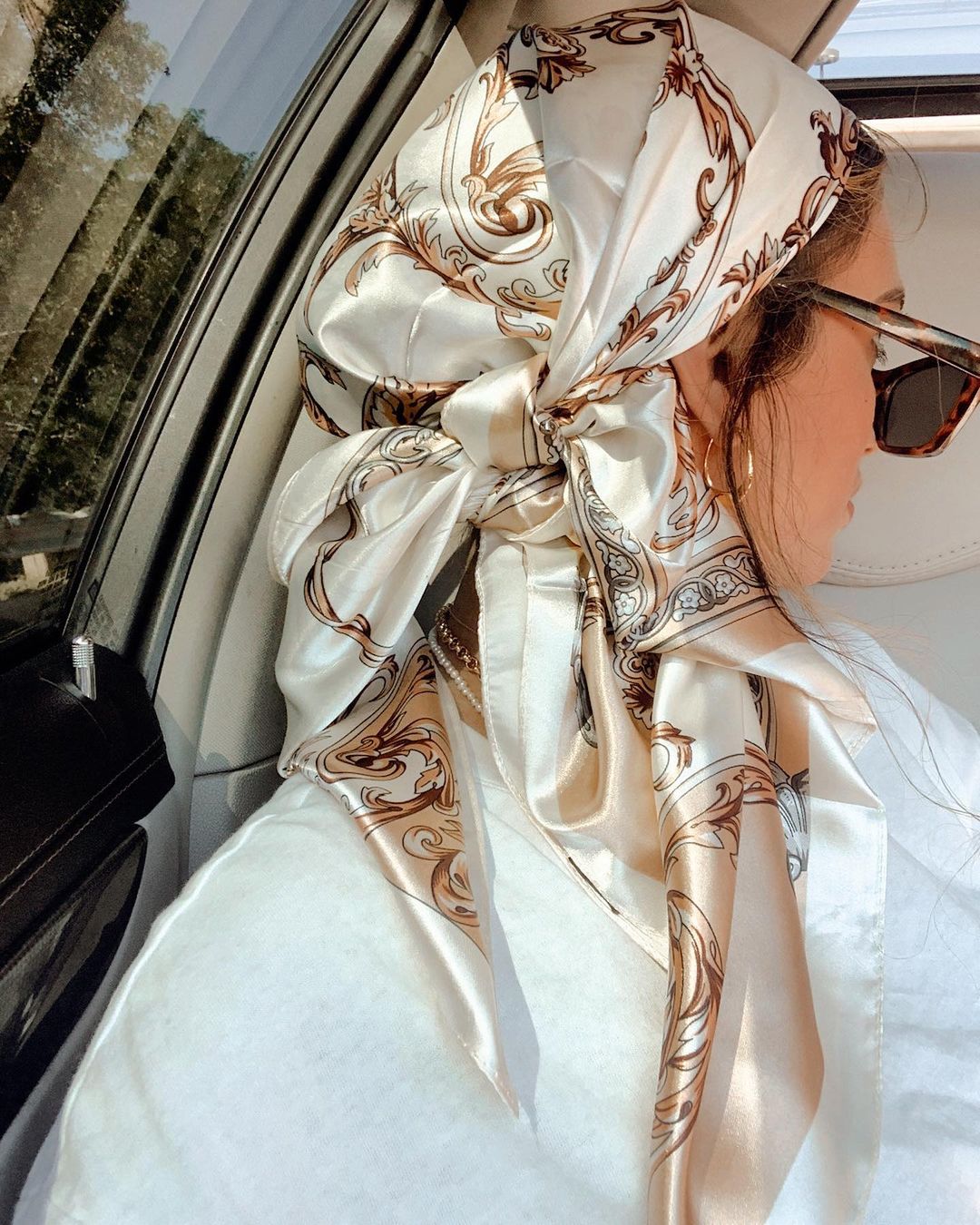 Scarf Silk Square - Satin-Quadrat-Schal für Damen, muslimischer Hijab, elegant,
