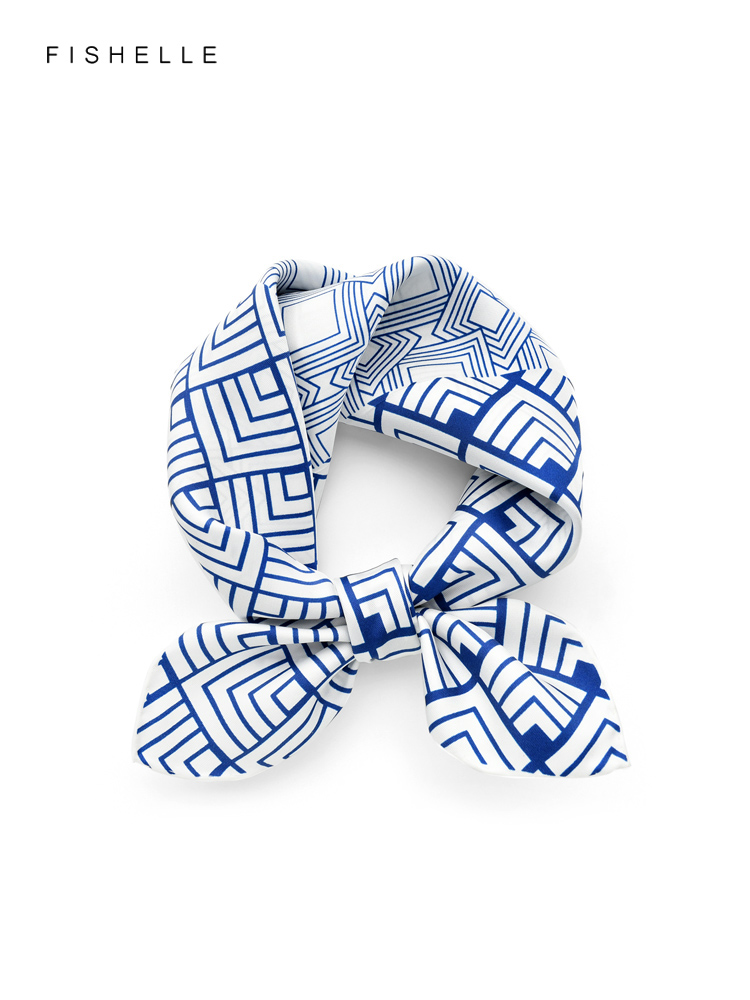 Scarf Silk Square - Chinesische klassische blau weiß porzellan natürliche