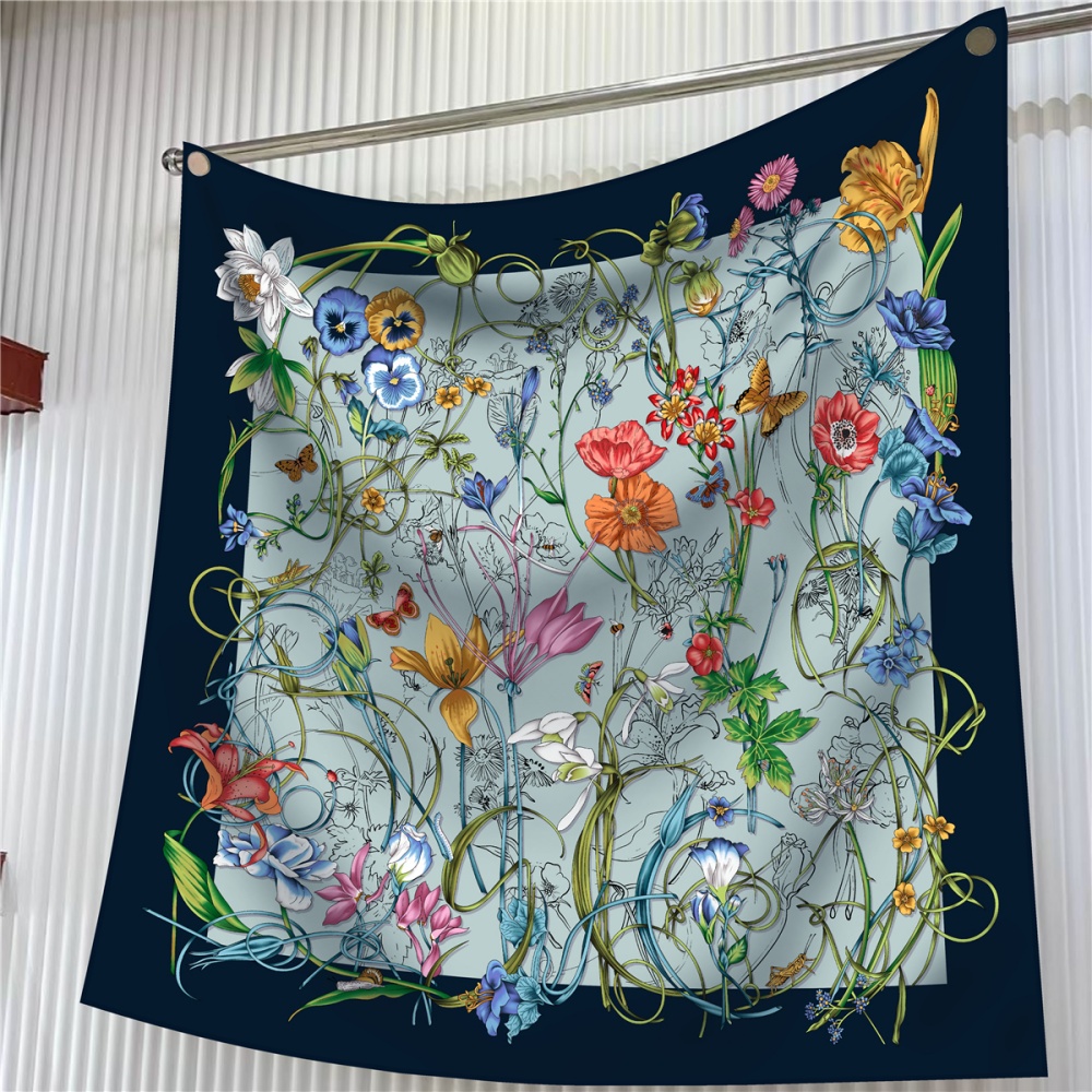 Silk Scarf Women Floral Printe – Scarf Silk Square Bewertung und Preis