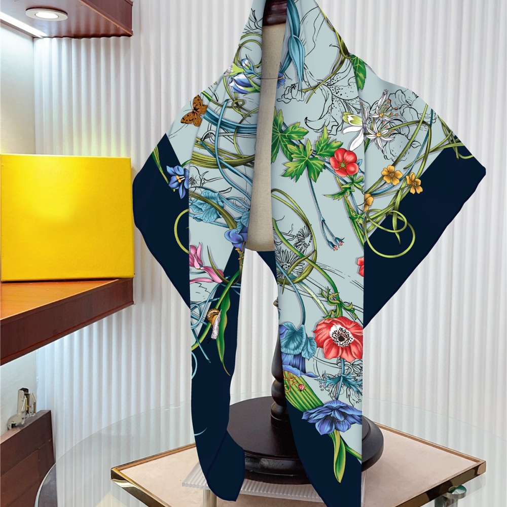 Silk Scarf Women Floral Printe – Scarf Silk Square Bewertung und Preis