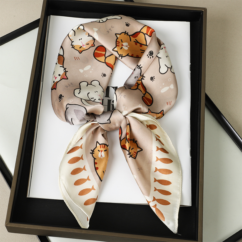 Luxus Seide Schal Fett Katze Q – Scarf Silk Square Bewertung und Preis