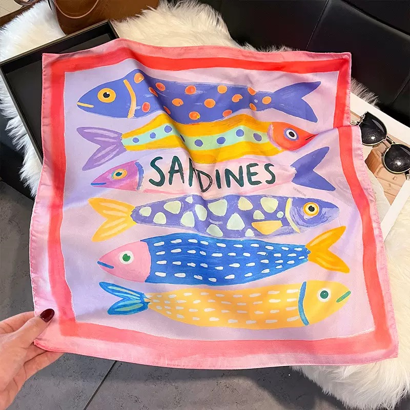 Modische Fischmuster Quadratis – Scarf Silk Square Bewertung und Preis