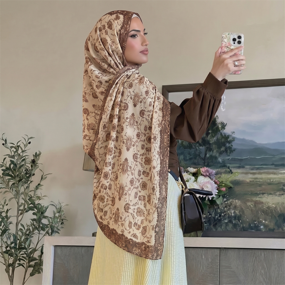 Vintage Blumenmuster Hijab Wei – Head Wrap Turban Bewertung und Preis