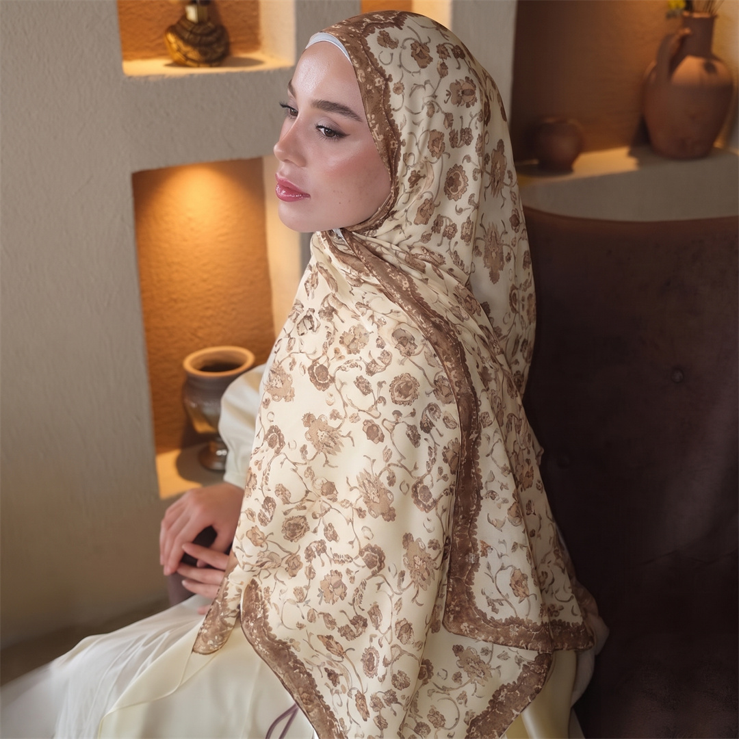 Vintage Blumenmuster Hijab Wei – Head Wrap Turban Bewertung und Preis
